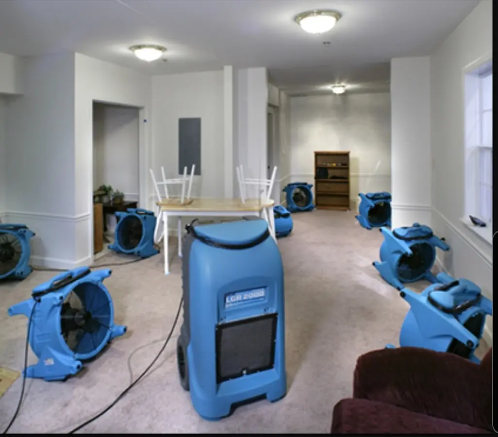 Air movers and dehumidifier setup for Water Extraction & Removal in Missoula